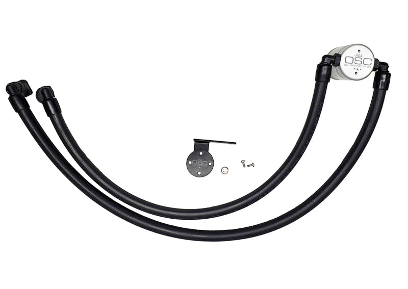 J&amp;L 17-23 Ford F-250 6.2L/7.3L Passenger Side Oil Separator 3.0 - Clear Anodized