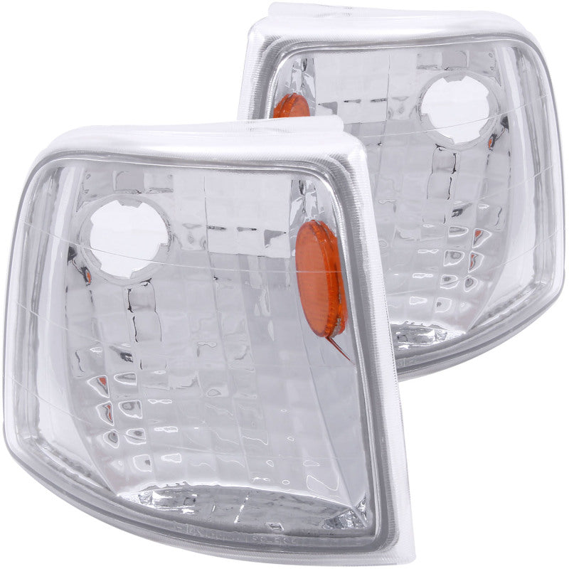 ANZO Corner Lights 1993-1997 Ford Ranger Euro Corner Lights Chrome w/ Amber Reflector