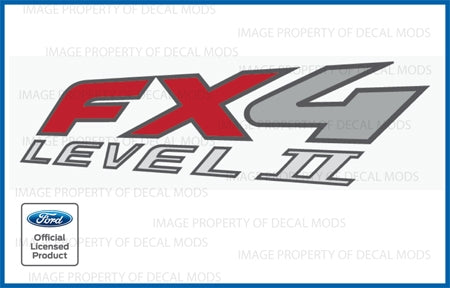 FX4 Off Road Level II Red/Grey Vinyl Decal for 02-09 Ranger (sold in pairs)
