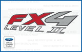 FX4 Off Road Level II Red-Grey Vinyl Decal for 02-09 Ranger (sold in pairs)
