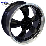 BACKORDERED 20x8.5 Black w-Machined Lip Bullitt Motorsport Wheel (05-14)