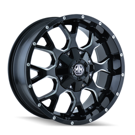 Mayhem 8015 Warrior 20x10 / 6x135 BP / -25mm Offset / 106mm Hub Black w/ Milled Spokes Wheel