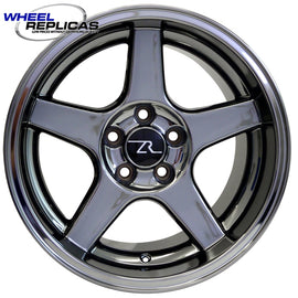 17x10.5 Deep Lip Black Chrome 03 Cobra Wheel (94-04) full side view