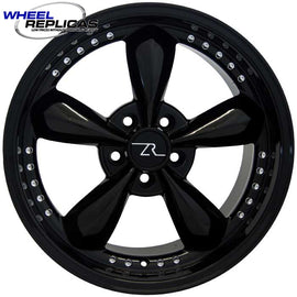 18x9 Deep Dish Gloss Black Bullitt Motorsport Wheel (94-04) full side view