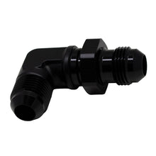 Load image into Gallery viewer, DeatschWerks 8AN Male Flare to 8AN Male Flare Bulkhead Adapter 90-Degree - Anodized Matte Black