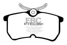 EBC 13-19 Ford Fiesta ST 1.6L Turbo Orangestuff Rear Brake Pads