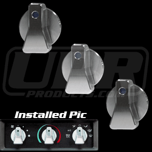 UPR Mustang Satin AC Knobs w/Blue Illumination (90-04)