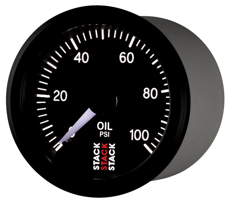 Stack Auto Meter Autometer Stack 52mm 0-100 PSI 1/8in NPTF (M) Mechanical Oil Pressure ...