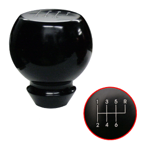 UPR Mustang Black Billet Flared Shift Knob w/6 Speed Pattern (79-04) 1008-2-20