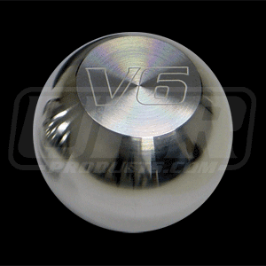 UPR Mustang Large Satin Billet Flat Top Shift Knob w/V6 Logo (79-04) 1008-2-54