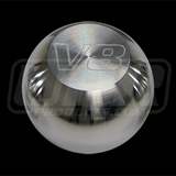 UPR Large Satin Billet Flat Top Shift Knob w-V8 Logo (79-04)