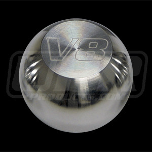 UPR Mustang Large Polished Billet Flat Top Shift Knob w/V8 Logo (79-04) 1008-2-57