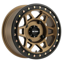 Load image into Gallery viewer, Method MR405 UTV Beadlock 15x7 4+3/+13mm Offset 4x156 132mm CB Method Bronze w/Matte Blk Ring Wheel