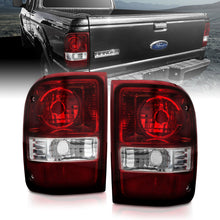 Load image into Gallery viewer, ANZO 2001-2011 Ford Ranger Taillights w/ Dark Red/Clear Lens (OE Replacement) Pair