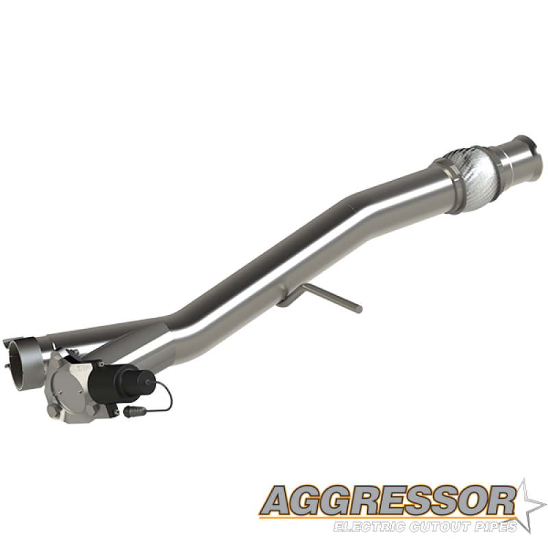 QTP 14-18 Chevrolet Silverado 1500 4.8L/5.3L EC/CC Standard Bed 3in 304SS Aggressor Cutout Mid Pipe