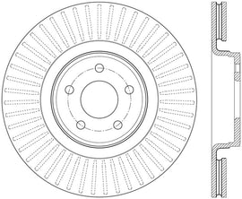 StopTech 14+ Ford Focus ST w/ 335mm Brakes Front Right Slotted & Drilled Rotor