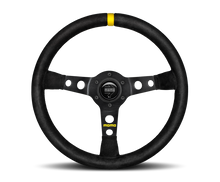 Load image into Gallery viewer, Momo MOD07 Steering Wheel 350 mm -  Black Suede/Black Spokes/1 Stripe
