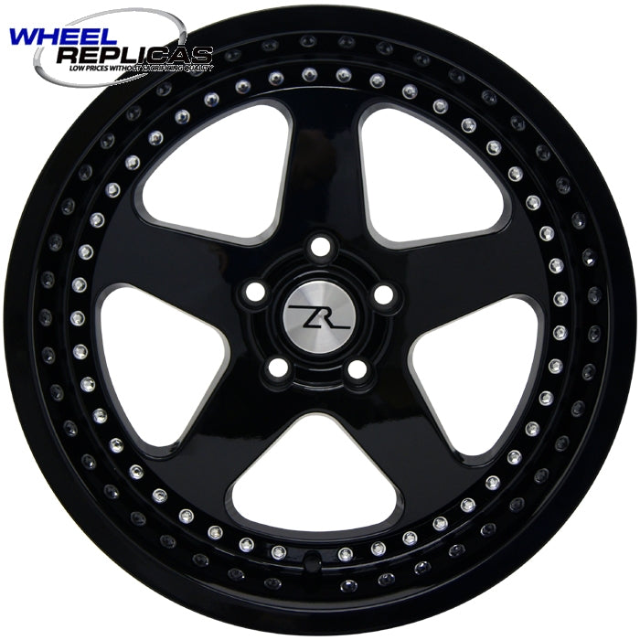 18x10 Gloss Black Motorsport Saleen SC Replica Wheel (94-04) full side view