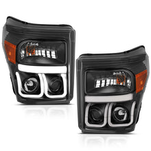 Load image into Gallery viewer, ANZO 2011-2015 Ford F-250 Projector Headlights w/ U-Bar Black