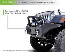 Load image into Gallery viewer, DV8 Offroad 07-18 Jeep Wrangler JK/JL FS-1 Full Length Steel Front Bumper