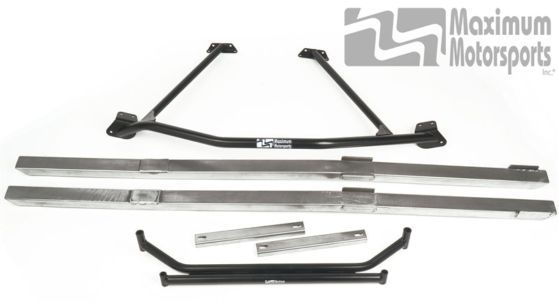 Maximum Motorsports Mustang Chassis Brace Package - Bare Steel, Full Length (86-93 Convertible) MMCBP-15