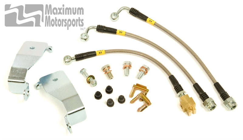 Maximum Motorsports Mustang Rear Stainless Steel Brake Line Kit (94-95 Maximum Motorsports Mustang Stainless Steel 3 PC. Brake Line Package (94-95 5.0) MMBK2P