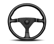 Load image into Gallery viewer, Momo Montecarlo Steering Wheel 320 mm - Black Leather/Black Stitch/Black Spokes