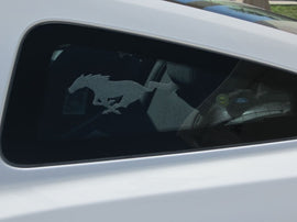 Vinyl Mustang Running Pony Etched Window Decals - Pair (05-14)
