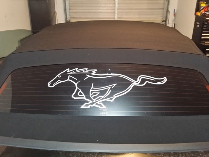 Vinyl Mustang Rear Window Running Pony Outline Decal (10-14)