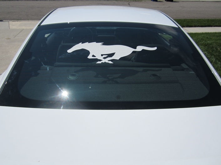 Mustang Vinyl See-Through Running Pony Rear Window Decal (10-14)