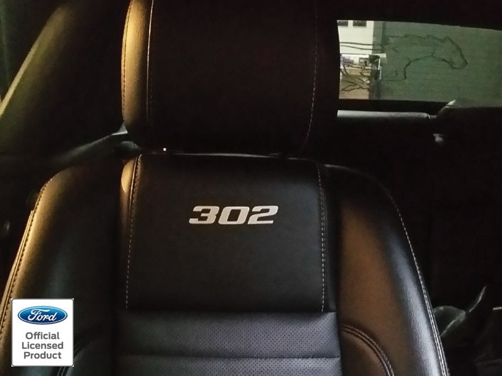Mustang Vinyl 302 Headrest Decals - Pair