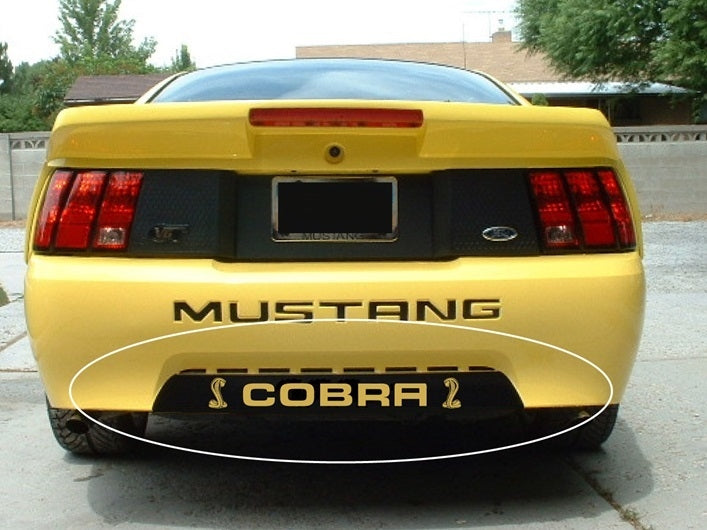 Vinyl Mustang Lower Bumper Insert Decal w/Cobra Text & Logo Cut Out (99-04)