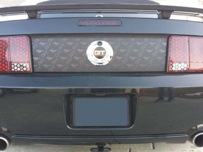 Vinyl Mustang Matte Black GT and Running Pony Rear Decklid Panel (05-09)