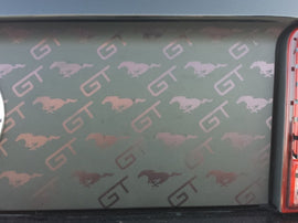 Vinyl Mustang Matte Black GT and Running Pony Rear Decklid Panel (05-09)