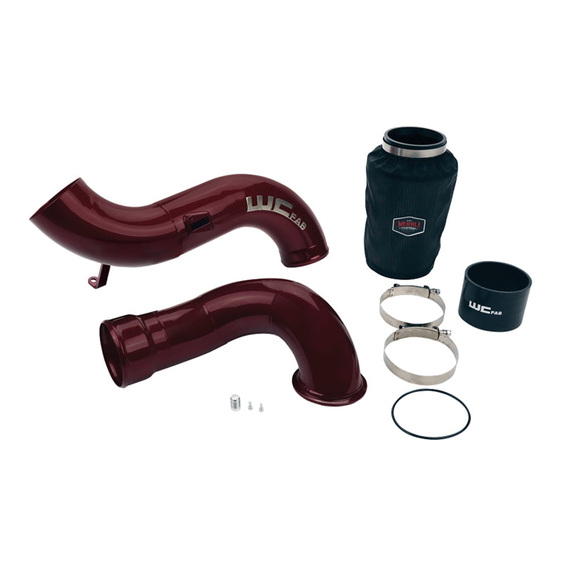 Wehrli 07.5-10 Chevrolet 6.6L LMM 4in Intake Kit Stage 2 - WCFab Red