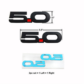 UPR Black 2015 5.0 Mustang Emblems - Pair FL-EM000550M