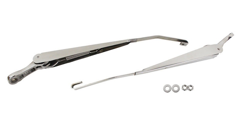 Kentrol 07-18 Jeep Wrangler JK Windshield Wiper Arms Pair - Polished Silver