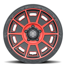 Load image into Gallery viewer, ICON Victory17x8.5 6x5.5 0mm Offset 4.75in BS Satin Black w/Red Tint Wheel
