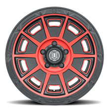 Load image into Gallery viewer, ICON Victory17x8.5 6x5.5 0mm Offset 4.75in BS Satin Black w/Red Tint Wheel