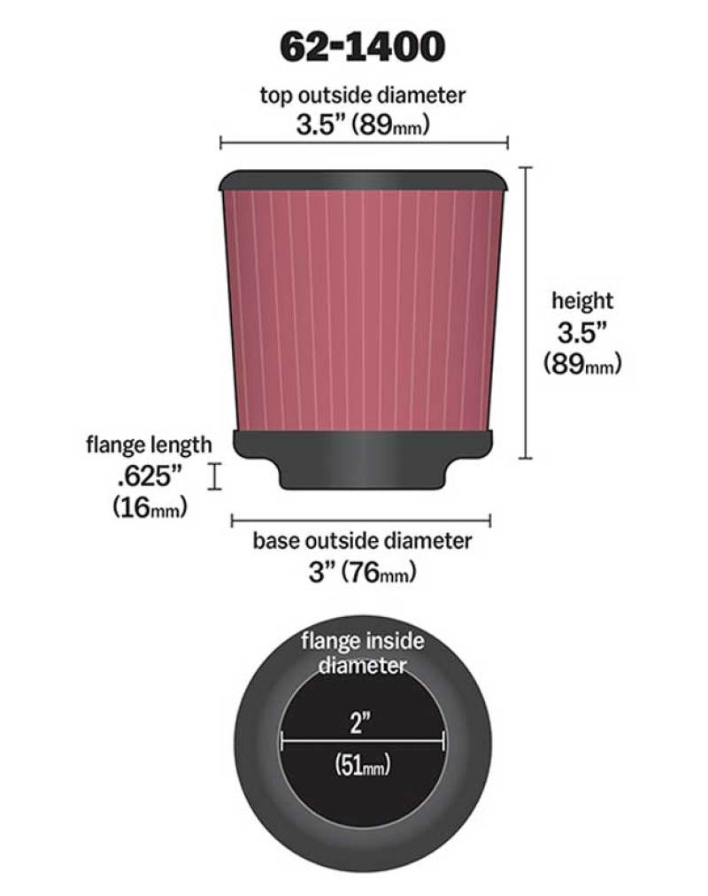 K&N Tower Base Covered Crankcase Vent Filter w/ Multi-Hose Vents 2in Flange ID / 3in Base OD