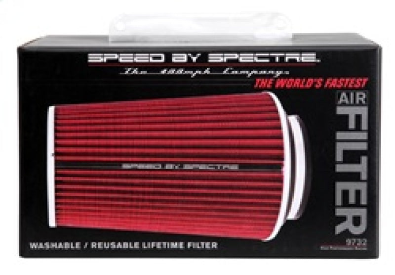 Spectre Adjustable Conical Air Filter 9-1/2in. Tall (Fits 3in. / 3-1/2in. / 4in. Tubes) - Red