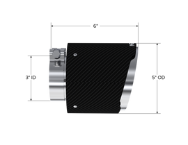 MBRP Universal Carbon Fiber Tip, 3in. ID./5in. OD./ 6.13in L. Angle Cut Dual Wall