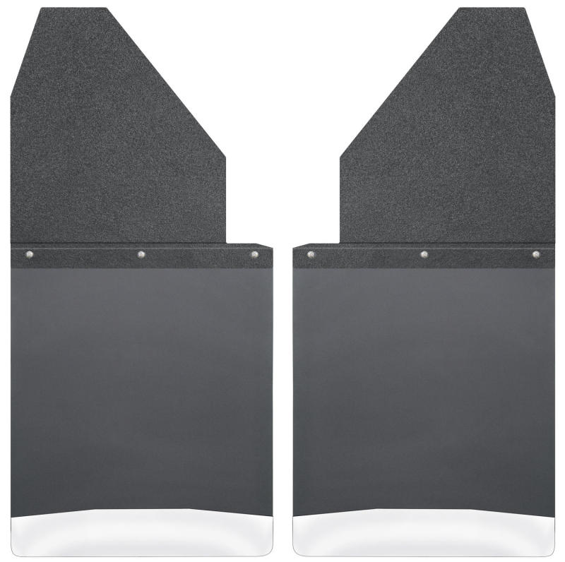 Husky Liners Universal 14in W Black Top Stainless Steel Weight Kick Back Mud Flaps