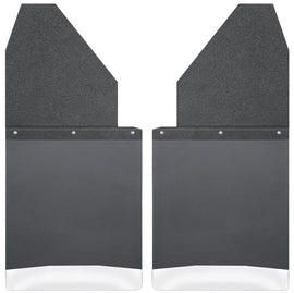Husky Liners Universal 14in W Black Top Stainless Steel Weight Kick Back Mud Flaps
