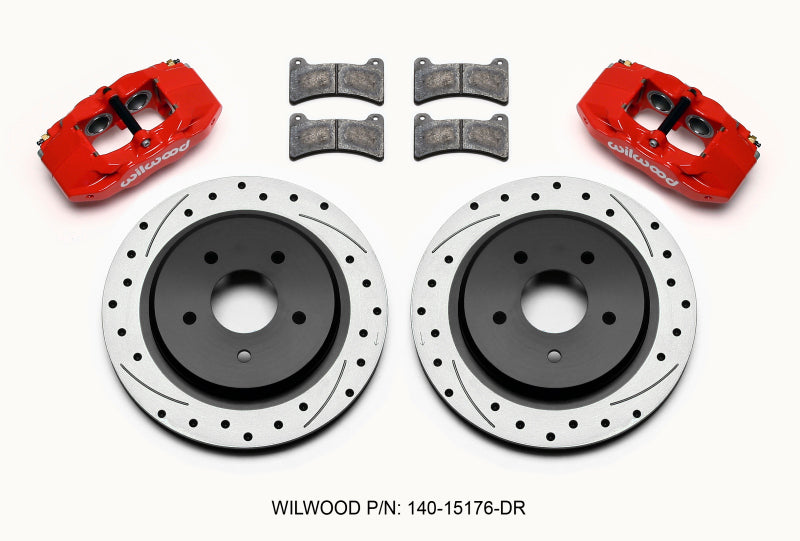 Wilwood DPC56 Rear Caliper & Rotor Kit Red Corvette All C5 / Base C6 1997-2013