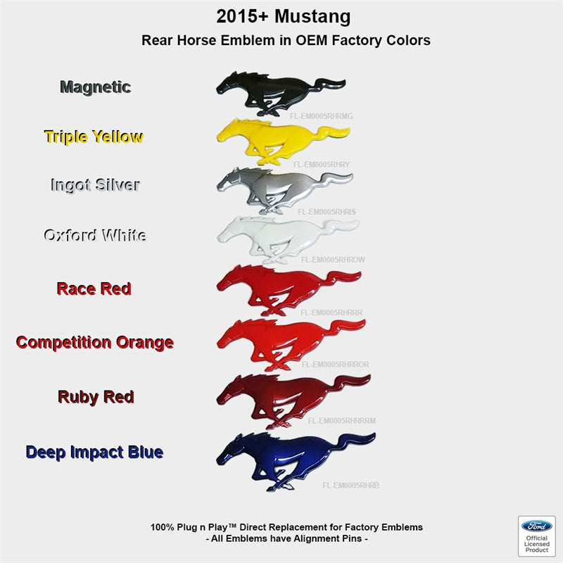 UPR Rear Running Pony Emblem - Color Coded 2015-2017 Mustang FL-EM0005RHRB