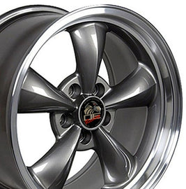 17x8 Machined Lip Anthracite Bullitt Style Replica Wheel (94-04)