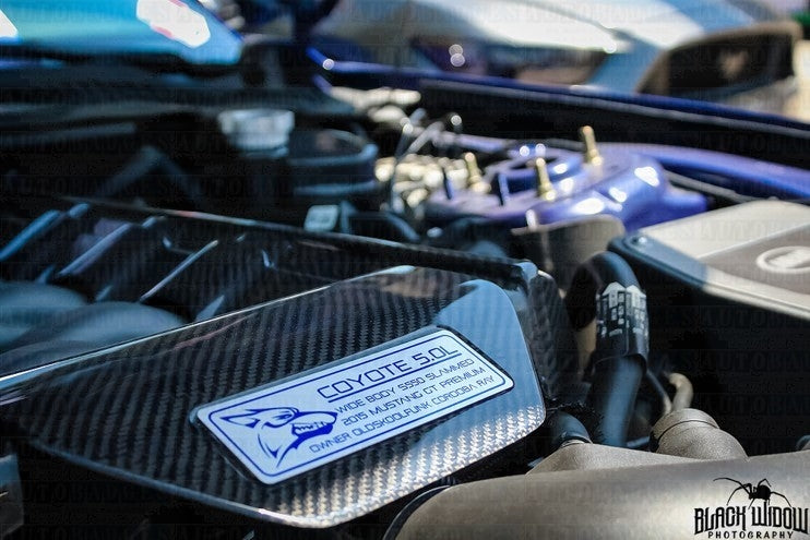 Ford Mustang Brushed Plenum Plaque - 5.0L Coyote (2015-18)