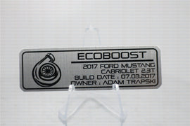 Ford Mustang Aluminum Dash Plaque - Ecoboost 2.3T (2015-18)