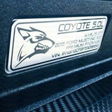 Ford Mustang Aluminum Dash Plaque - Coyote 5.0L (2015 -2022)